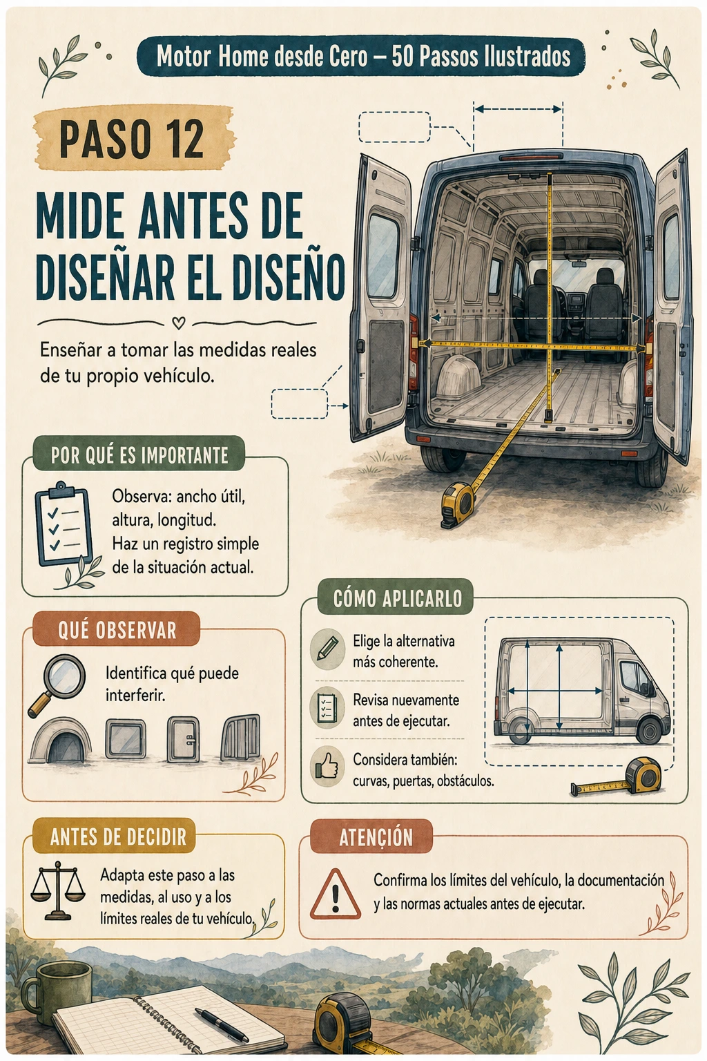 Paso 12: mide antes de diseñar la distribución